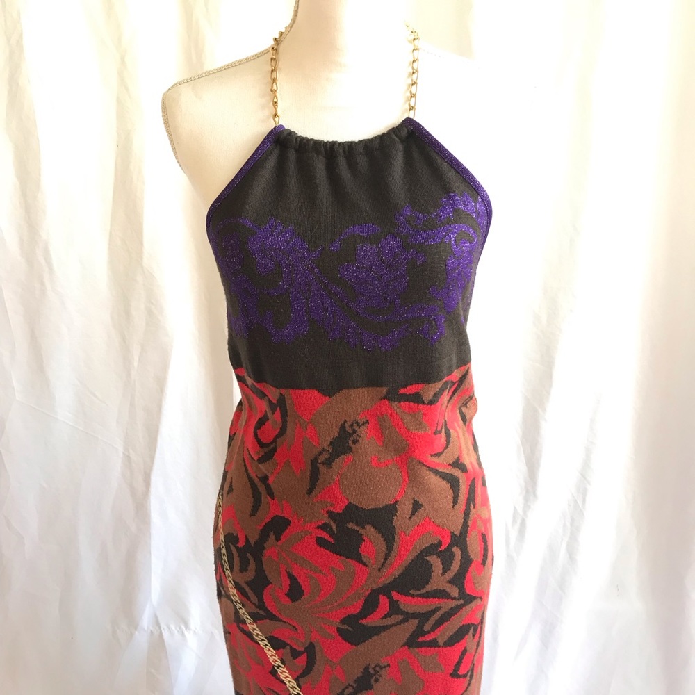 Versace Medusa Halter Knit Dress